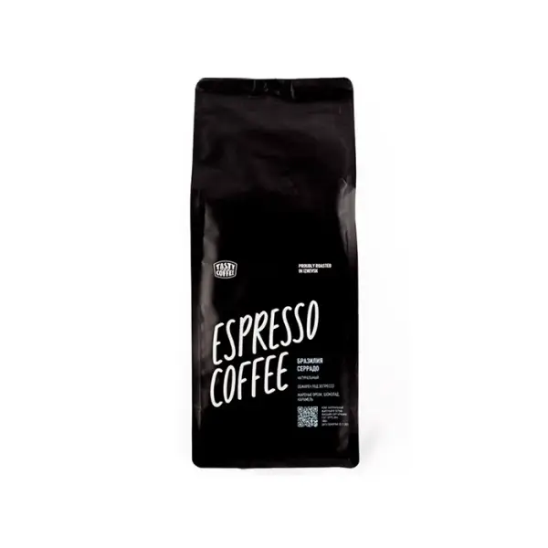 Кофе в зернах обжаренный, моносорт эспрессо Бразилия Серрадо Тasty Coffee, 1 кг