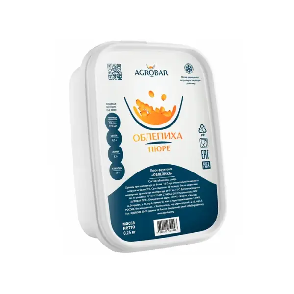 Пюре замороженное Облепиха AGROBAR, 250 г