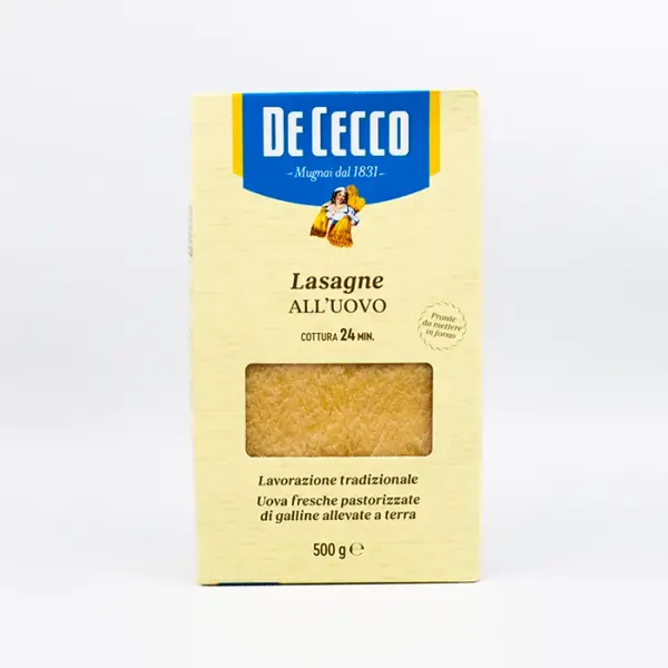Макароны n. 112 Лазанья яичная De Cecco, 500 г