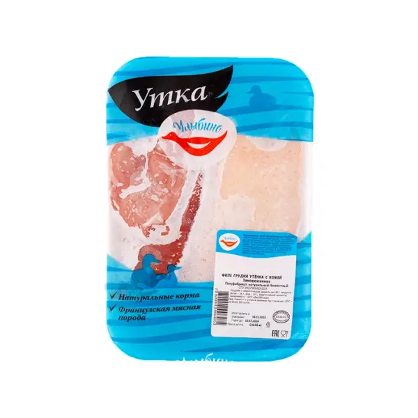 Утка, филе грудки на коже «Улыбино», 700 гр