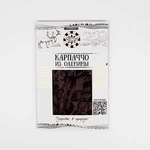 Карпаччо из оленины сырокопченое «Северный дар», нарезка, 100 г