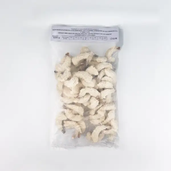 Креветки свежемороженые в панировке очищенные с хвостом 21/25 Phuong Anh Seafood, 1 кг