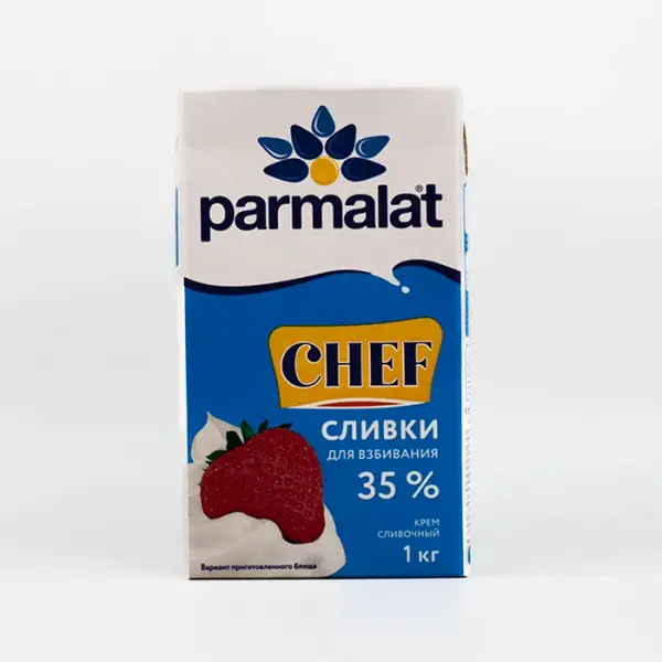 Крем сливочный (сливки для взбивания) 35 % Parmalat, 1 кг