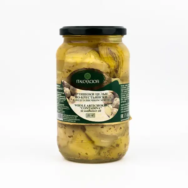 Артишоки целые в масле по-крестьянски, Italcarciofi, 530 гр