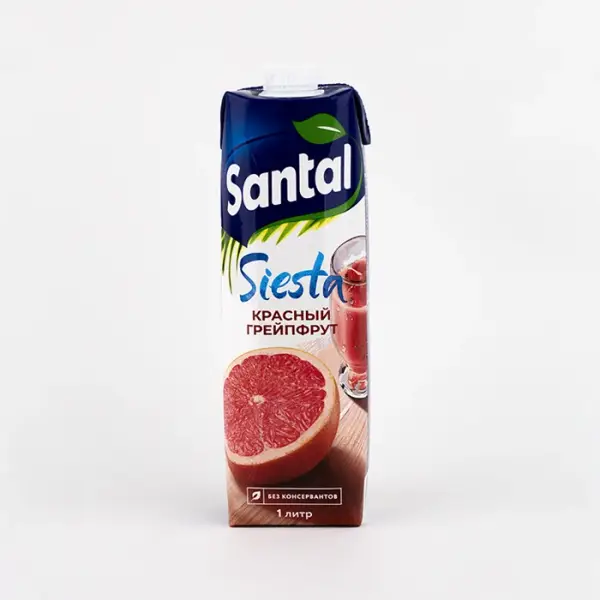 Напиток сокосодержащий из красного грейпфрута Santal, 1 л