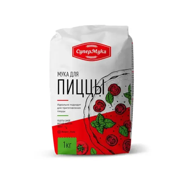 Мука из мягких сортов пшеницы для пиццы, 1 кг