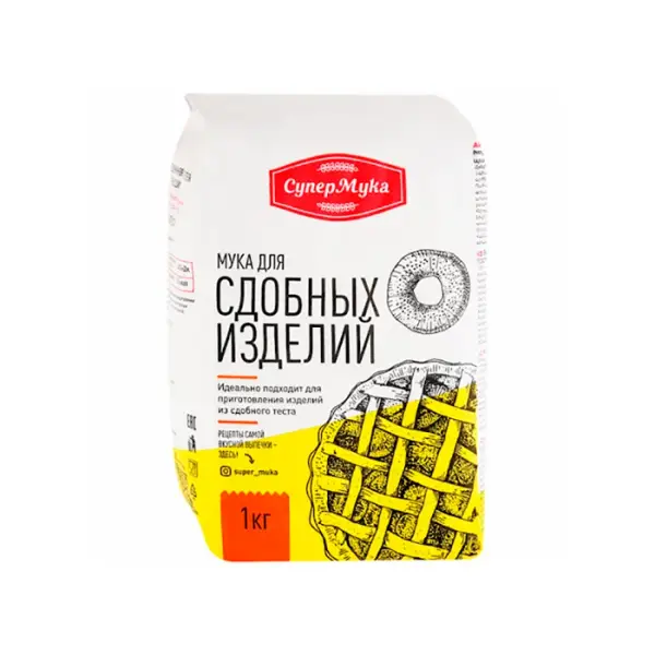 Мука из мягких сортов пшеницы, высший сорт (для сдобных изделий), 1 кг