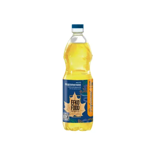Масло подсолнечное рафинированное EFKO FOOD professional, 1 л