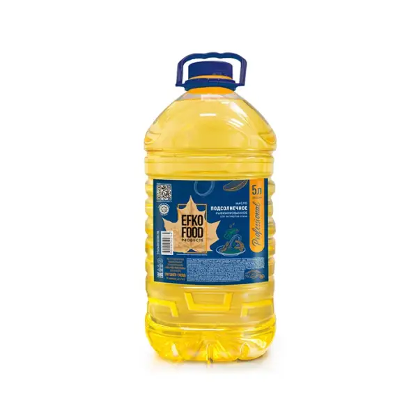 Масло подсолнечное рафинированное EFKO FOOD professional, 5 л