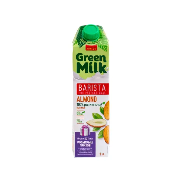 Напиток на соевой основе миндальный Green Milk Barista, 1 л