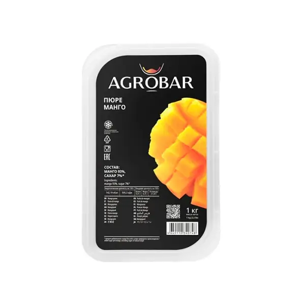 Пюре замороженное Манго AGROBAR, 1 кг
