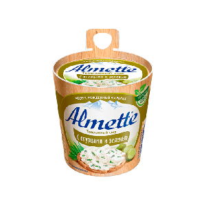 Сыр творожный Альметте с огурцами и зеленью, жирность 60% "Хохланд" 150 гр