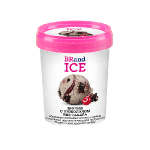 Мороженое ванильное без сахара Королевская вишня BRandICE 600 гр