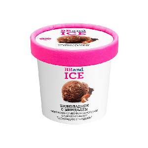 Мороженое сливочное Шоколадное с миндалем (с ложкой) BRandICE 60 гр