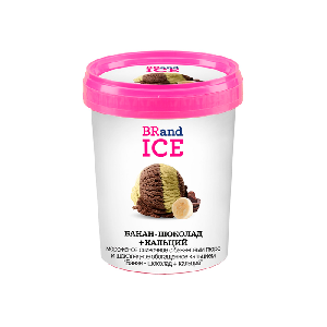 Мороженое сливочное Банан-шоколад+кальций BRandICE 300 гр