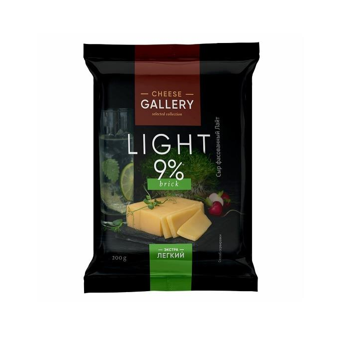 Сыр полутвердый Лайт Cheese Gallery жир.9% 